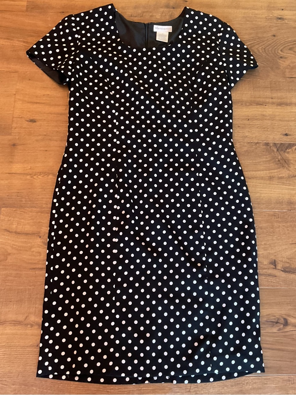 Worthington Black & White Polka Dot Midi Dress size 10